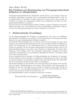 Ein Verfahren zur Bestimmung von &Uuml;bergangswahrscheinlichkeiten