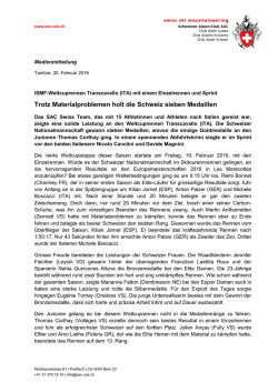 Medienmitteilung zu den Weltcuprennen Transcavallo