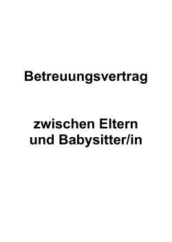Babysitter-Vertrag - Familienservice Wolfsburg
