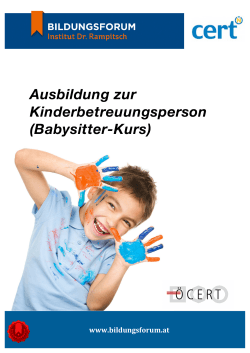 Ausbildung zur Kinderbetreuungsperson (Babysitter