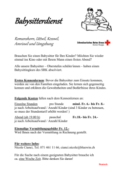 Babysitterdienst - Schulen Amriswil