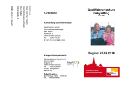 Flyer Babysitting-Kurs 2016