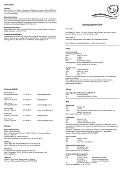 Jahresprogramm 2016 - Frauengemeinschaft B&uuml;tschwil