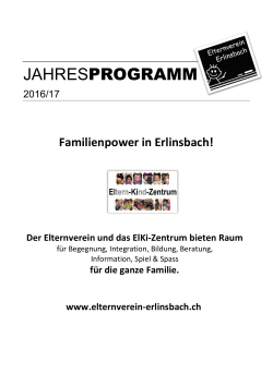 Jahresprogramm 2016 - Elternverein Erlinsbach