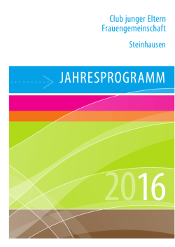 Jahresprogramm 2016 - Club junger Eltern