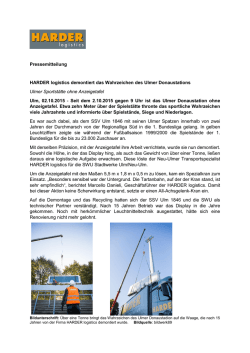 HARDER logistics demontiert das Wahrzeichen des Ulmer