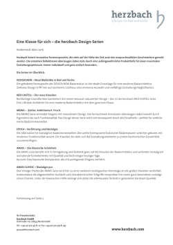 Eine Klasse f&uuml;r sich &ndash; die herzbach Design