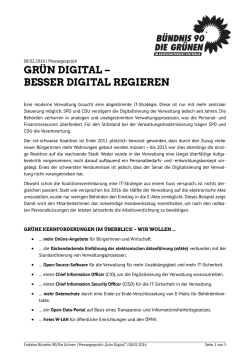 gr&uuml;n digital &ndash; besser digital regieren