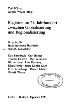 Regieren im 21. Jahrhundert zwischen Globalisierung und