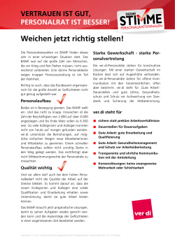 Infoblatt - Weichen jetzt richtig stellen!