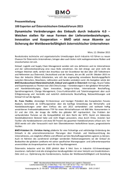 Dynamische Ver&auml;nderungen des Einkaufs durch Industrie 4.0