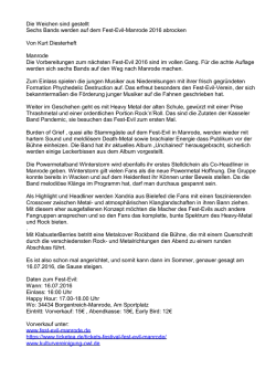 Die Weichen sind gestellt Sechs Bands werden