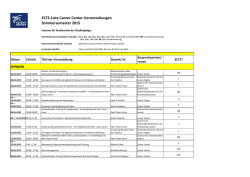 ECTS-Liste Career Center-Veranstaltungen Sommersemester 2015