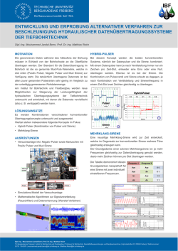 Hydraulische Daten&uuml;bertragung in Bohrl&ouml;chern