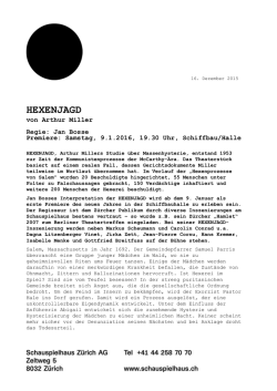 Hexenjagd - Schauspielhaus Z&uuml;rich