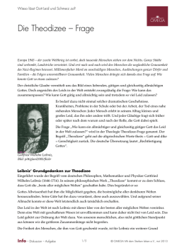 Die Theodizee &ndash; Frage