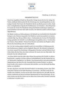 Forum Kollau | Pressemitteilung – Gedenkort Berenberg-Gossler