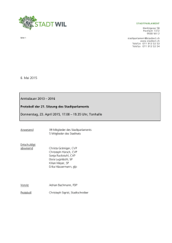 6. Mai 2015 Amtsdauer 2013 – 2016 Protokoll der 21