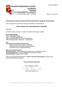 Gr&uuml;ndung Dachverband