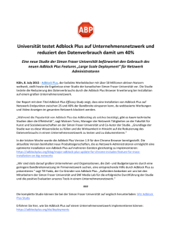 Universität testet Adblock Plus auf Unternehmensnetzwerk