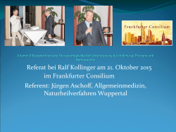 Referat bei Ralf Kollinger von Dr. Jürgen Aschoff aus Wuppertal im