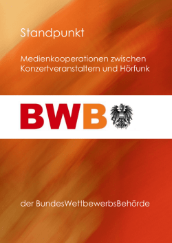 Standpunkt zu Medienkooperationen im Hörfunkmarkt