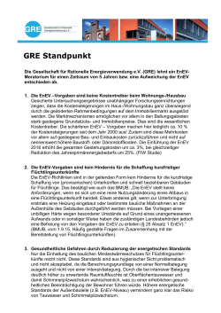 GRE Standpunkt - GRE - Gesellschaft f&uuml;r Rationelle