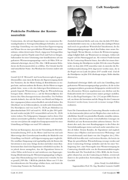 CuR Standpunkt Praktische Probleme der Kosten