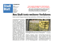 So der typische Standpunkt der Stadt Innsbruck: &bdquo;Nur der Fu&szlig;ball ist