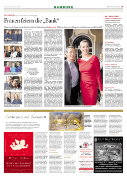 Hamburger Abendblatt - Frauen feiern die "BANK" / Nov. 2015