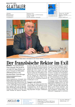 Der französische Rektor im Exil