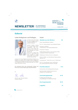 Editorial - Ernst von Bergmann