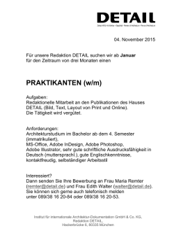 PRAKTIKANTEN (w/m)