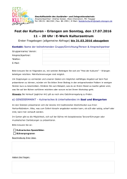 Fest der Kulturen - Erlangen am Sonntag, den 17.07.2016 11 &ndash; 20
