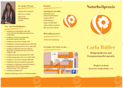 Neu ! Info-Flyer - Naturheilpraxis Carla Rueller