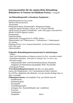Instrumentenliste f&uuml;r die zahn&auml;rztliche Behandlung Behinderter in