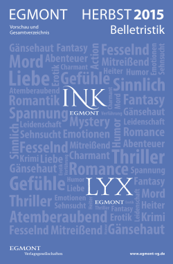Vorschau Egmont Belletristik LYX & INK Herbst 2015 PDF