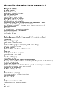 Glossary of Terminology from Mahler Symphony No. 1 Frequent terms: