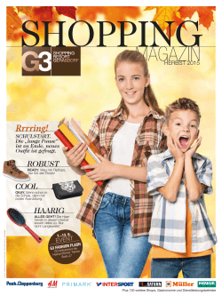 G3 SHOPPING MAGAZIN, Ausgabe Herbst 2015