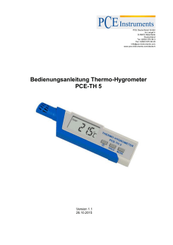 Bedienungsanleitung Thermo-Hygrometer PCE