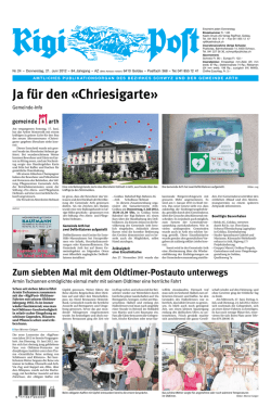 Ja f&uuml;r den &laquo;Chriesigarte - Stiftung Pflegezentren Arth