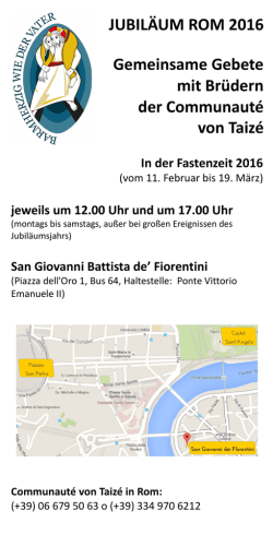 JUBIL&Auml;UM ROM 2016 Gemeinsame Gebete mit Br&uuml;dern der