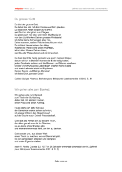 Du grosser Gott Wir gehen alle zum Bankett