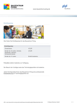 Eintrittspreise - Bauzentrum Poing