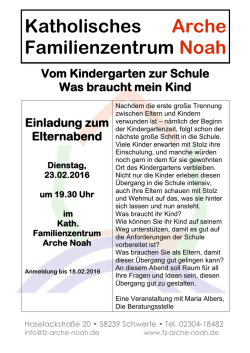 Handzettel - Familienzentrum Arche Noah