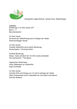 Einf&uuml;hrung in Jin Shin Jyutsu IST Buch 1 - osteopathie