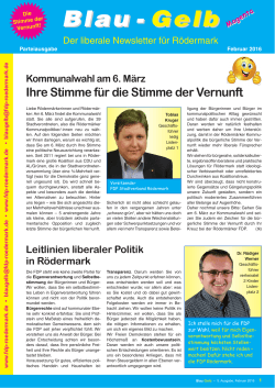 den Newsletter Blau-Gelb als  - FDP