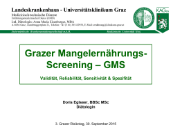 Grazer Mangelernährungs- Screening – GMS - LKH