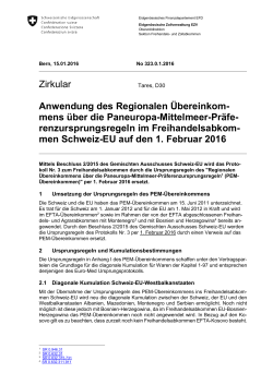 Umsetzung Konvention Schweiz-EU