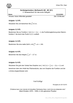 Hinweis: Keine Hilfsmittel gestattet! Zeit: 30 Minuten Aufgabe 1 (2